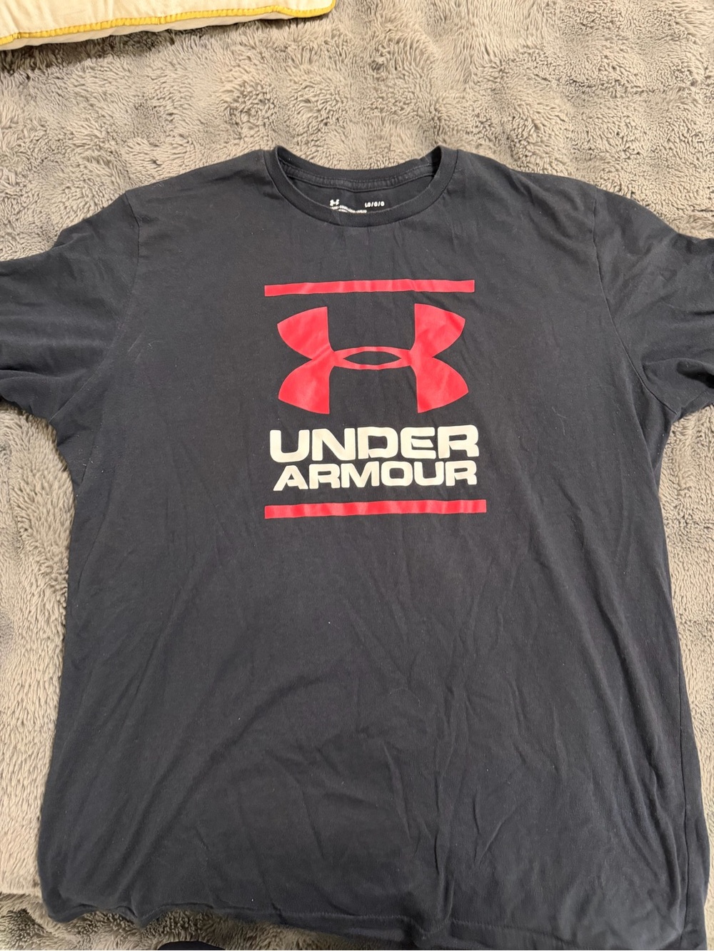 Under Armour Black Short Sleeve Tee with Red Logo